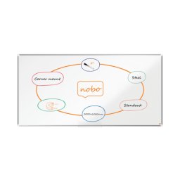 Tabla NOBO Premium Plus, otel lacuit, 200x100 cm, magnetica, include marker si tavita, alb