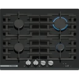 Plita Plita pe Gaz Incorporabila 4 Arzatoare 60 cm Negru, Aprindere Electrica, Sistem Siguranta Gaz