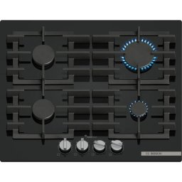 Plita Plita pe Gaz Incorporabila 4 Arzatoare 60 cm Negru, Aprindere Electrica, Sistem Siguranta Gaz