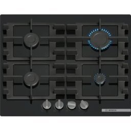 Plita Plita pe Gaz Incorporabila 4 Arzatoare 60 cm Negru, Aprindere Electrica, Sistem Siguranta Gaz