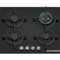 Plita Plita pe Gaz Incorporabila 4 Arzatoare 60 cm Negru, Aprindere Electrica, Sistem Siguranta Gaz