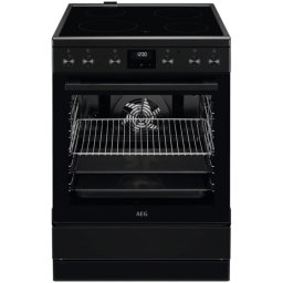 Aragaz CCB6441NBB, Vitroceramic, 4 zone de gatit, Timer cu display electronic, Grill, Clasa A, 60 cm, Negru