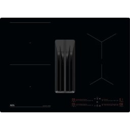 Plita Plita Inductie cu Hota Integrata 4 Zone Inductie 60 cm Negru Control Slider Touch, FlexiBridge, Booster, Timer Electronic