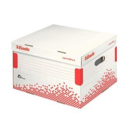 Container arhivare si transport cu capac carton reciclat si reciclabil cu capac alb Esselte Speedbox