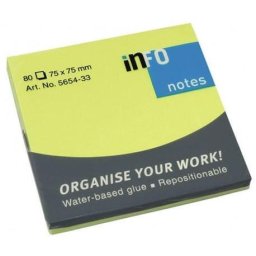 Accesorii birotica Notite adezive Info Notes 75x75 80 file verde briliant