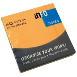 Accesorii birotica Notite adezive Infonotes 75x75mm 80file portocaliu briliant