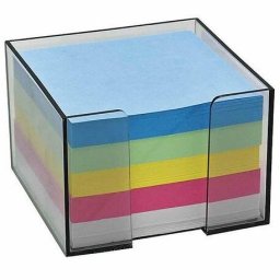 Accesorii birotica Cub hartie cu suport 9 x 9 cm 500 file color