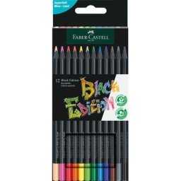 Articole pentru scoala Creioane colorate 12 culori Black Ed Faber-Castell
