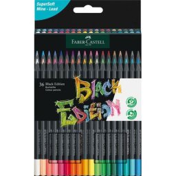 Articole pentru scoala Creioane colorate 36 culori Black Ed Faber-Castell