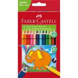 Articole pentru scoala Creioane colorate triungh jumbo 12 cul Faber-Castell