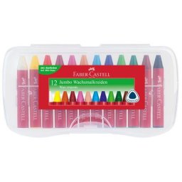 Articole pentru scoala Creioane cerate 12 culori jumbo Faber-Castell