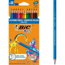 Articole pentru scoala Creioane colorate Evolution 3.2 mm 12 buc BIC Kids