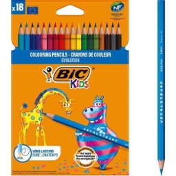 Articole pentru scoala Creioane colorate Evolution 3.2 mm 18 buc BIC Kids