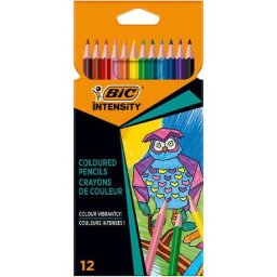 Articole pentru scoala Creioane colorate Intensity 3.2 mm 12 buc BIC