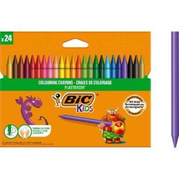 Articole pentru scoala Creioane cerate plastifiate Plastideco 24 buc BIC Kids
