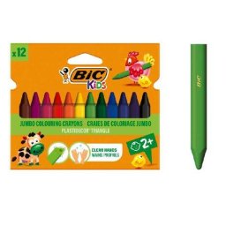 Articole pentru scoala Creioane cerate plastifiate Plastidecor triungh 12 buc BIC Kids