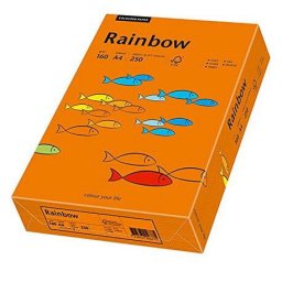Carton color A4 Rainbow 160 g/mp 250 coli/top portocaliu intens