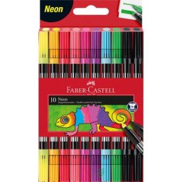 Carioci Faber-Castell 9 culori neon 2 capete