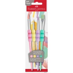 Articole pentru scoala Pensule soft touch 4 buc/set pastel Faber-Castell
