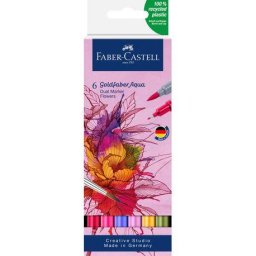 Marker solubil 2 capete flori 6 buc/set gold Faber-Castell