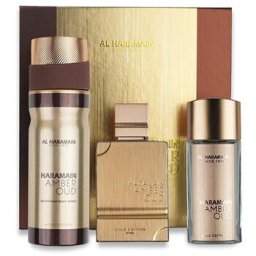 Amber Oud Gold Edition Extreme Gift Set Extrait de Parfum 75 ml, extrait de parfum 30 ml and body veil 250 ml