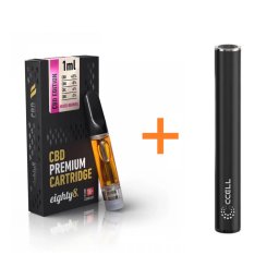 Set Baterie Vaporizator CCELL M4 + Eighty8 Cartus 510 Pod CBD CBN CBC CBG 60% cu terpene USA Mixed berries 1ml