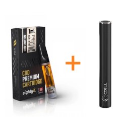 Set Baterie Vaporizator CCELL M4 pentru Cartus 510 pod + Eighty8 Cartus 510 Pod CBD CBN CBC CBG 60% cu terpene USA Cherry Zkittles 1ml