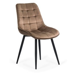 Scaun living din catifea si cadrul metalic BUC 206 maro