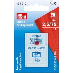 Ac dublu masina de cusut zig zag, finete 75, distanta dintre ace 2.5 mm, cusaturi decorative, Prym