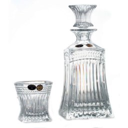 IMPERIAL Set 6 pahare si decantor cristal Bohemia whisky