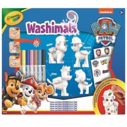 Figurine Crayola Washimals Patrula Cățelușilor, lavabile, cu autocolante - set de 4 bucăți