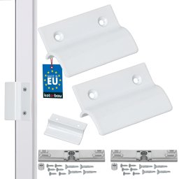 Mâner balcon opritor + blocator alb 6,5 cm set 2 buc.