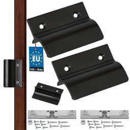 Mâner balcon opritor + blocator maro închis 6,5 cm set 2 buc.