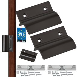 Mâner balcon opritor + blocator maro deschis 6,5 cm set 2 buc.