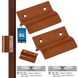 Mâner balcon opritor + blocator cărămiziu 6,5 cm set 2 buc.