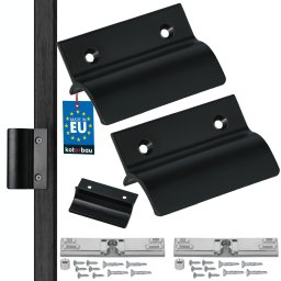 Mâner balcon opritor + blocator negru mat 6,5 cm set 2 buc.