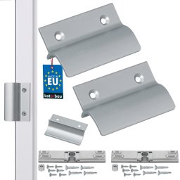 Mâner balcon opritor + blocator argintiu mat 6,5 cm set 2 buc.