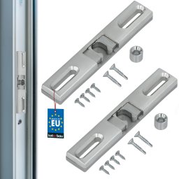 Zăvor balcon pentru stâlp mobil 1,7 cm + rolă pentru zăvor set 2 buc.
