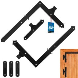 Balamală unghiulară decorativă neagră 400x650 mm + balama centrală set 2 buc.