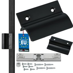Mâner balcon opritor + blocator negru mat 6,5 cm
