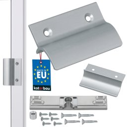 Mâner balcon opritor + blocator argintiu mat 6,5 cm