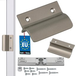 Mâner balcon opritor + blocator argintiu închis 6,5 cm