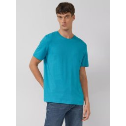 s.Oliver Tricou barbati din bumbac, Regular fit, Turcoaz (SELECTATI MARIMEA: M)