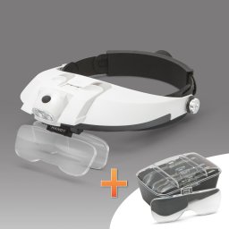 Lupa de cap cu iluminare LED cu lentila dubla banderola reglabila 500 - 600 mm