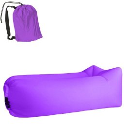 Saltea Gonflabila tip Sezlong Lazy Bag pentru Plaja sau Casa cu Rucsac Transport, Culoare Mov
