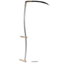 Coasa Clasica Manuala cu Coada Metalica 140cm, Manere din Lemn, Lama 60cm si Piatra de Ascutit (Cute) Inclusa