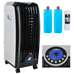 Racitor de Aer Portabil cu Ventilator, Clima Mobila 3-in-1, Racire Aer, Umidificare, Purificare cu Telecomanda
