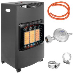 Soba pe Gaz Butelie GPL cu 3 Trepte Incalzire, Putere 4200W, Portabila pe Roti, Aprindere Automata, Incalzitor Ceramic + Regulator si Furtun Gaz