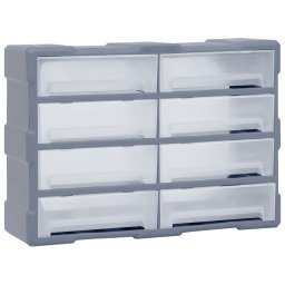 Dulap Organizator cu 8 Sertare Mari pentru Scule, Suruburi, Cuie, Diverse, Plastic, 52x16x37 cm