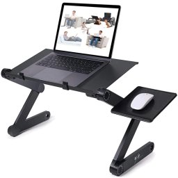 Masuta pentru Laptop cu Suport pentru Mouse, Cooler Incorporat, Complet Reglabila pe Inaltime si Inclinare, Pliabila